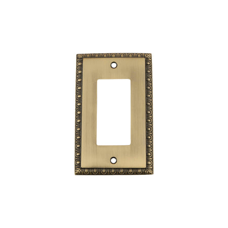 Nostalgic Warehouse 719761: Egg & Dart Single Rocker Switchplate - Antique Brass