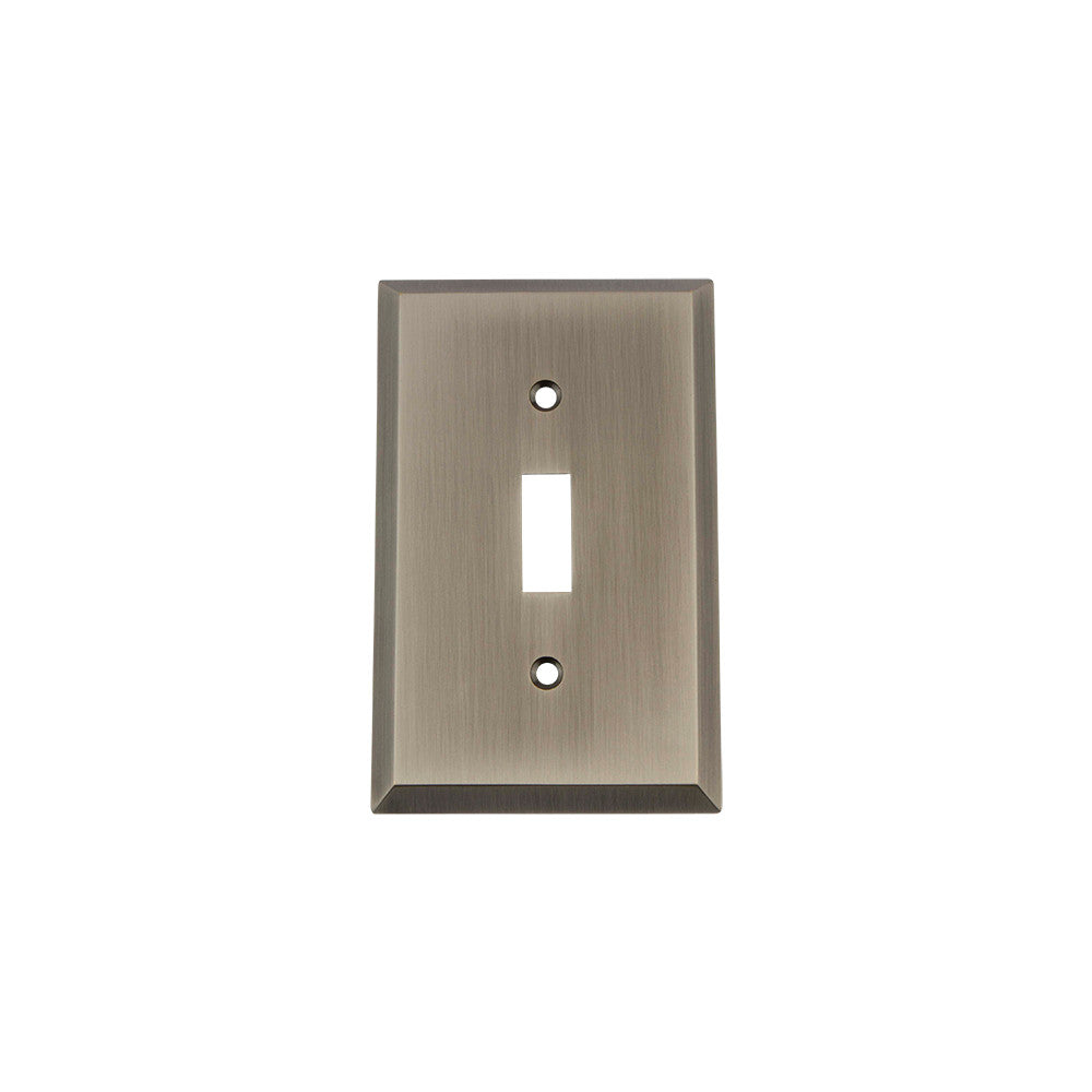 Nostalgic Warehouse 719770: New York Single Toggle Switchplate - Antique Pewter