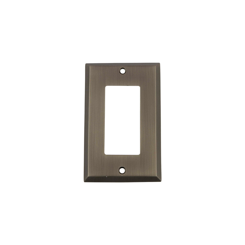 Nostalgic Warehouse 719773: New York Single Rocker Switchplate - Antique Pewter