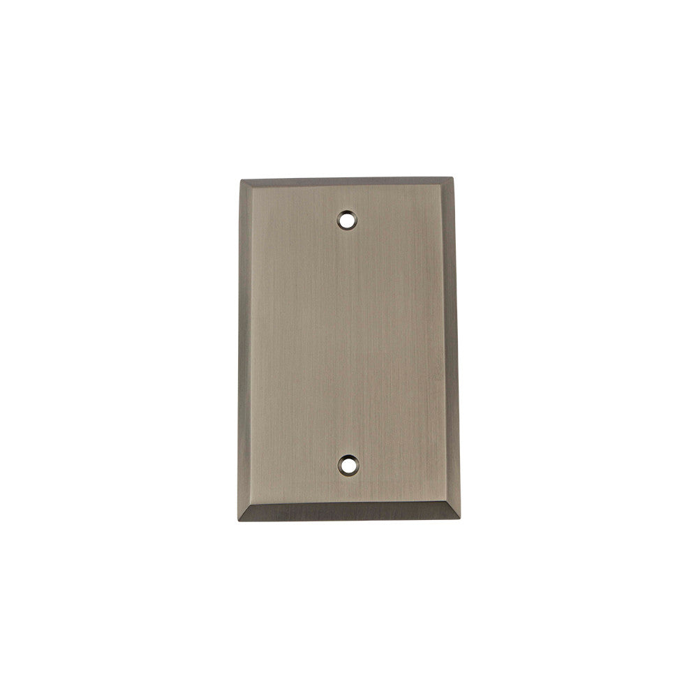 Nostalgic Warehouse 719781: New York Single Blank Switchplate - Antique Pewter