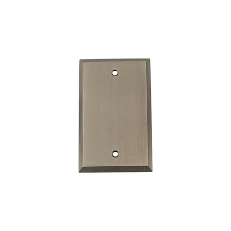 Nostalgic Warehouse 719781: New York Single Blank Switchplate - Antique Pewter