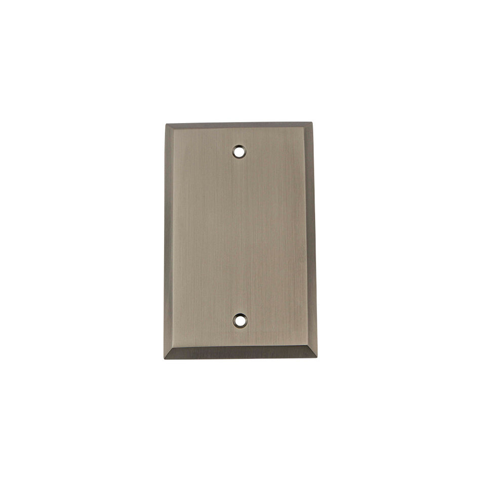 Nostalgic Warehouse 719781: New York Single Blank Switchplate - Antique Pewter