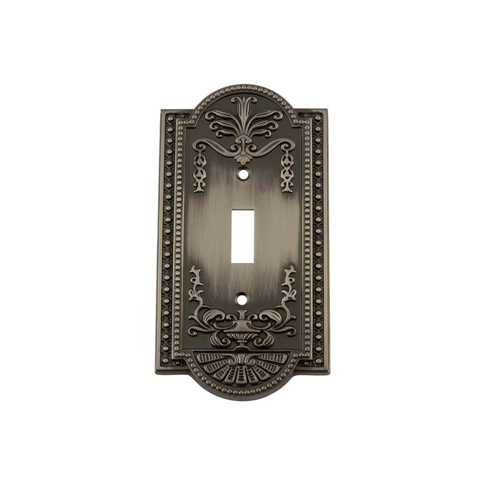 Nostalgic Warehouse 719782: Meadows Single Toggle Switchplate - Antique Pewter
