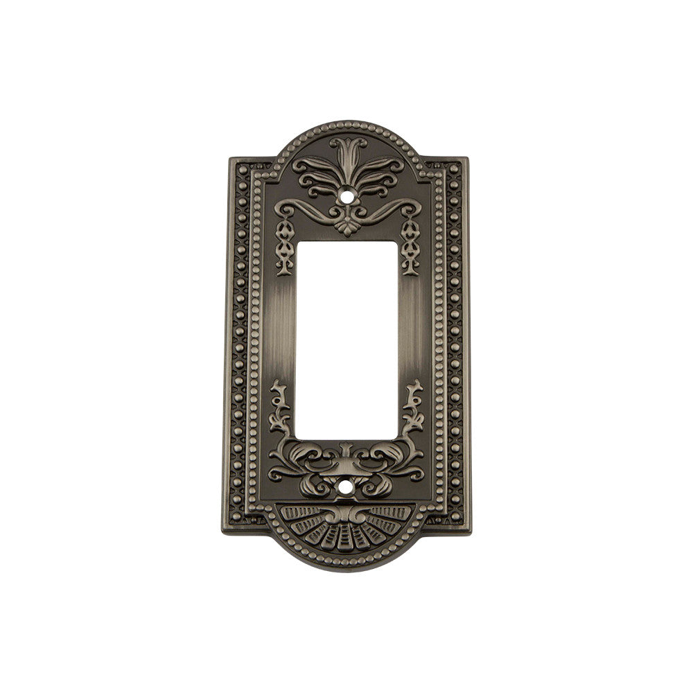 Nostalgic Warehouse 719785: Meadows Single Rocker Switchplate - Antique Pewter