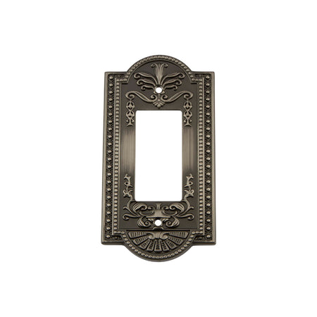 Nostalgic Warehouse 719785: Meadows Single Rocker Switchplate - Antique Pewter