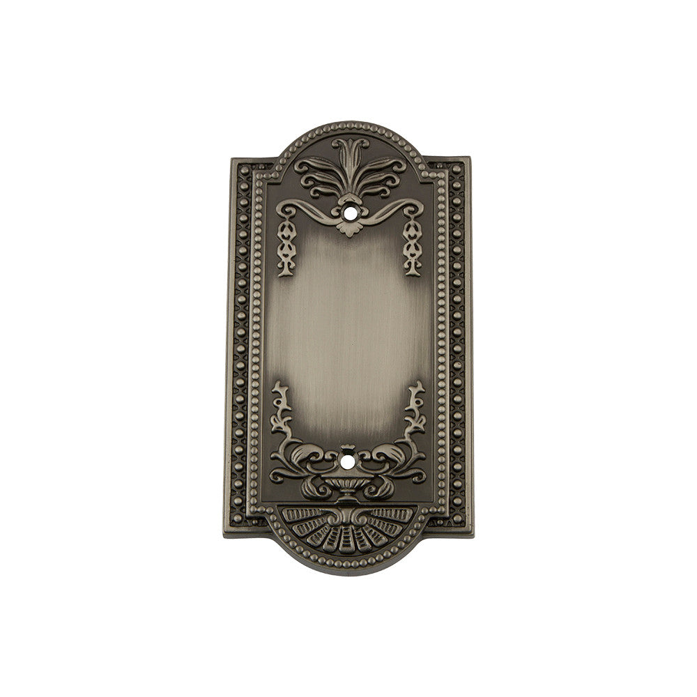 Nostalgic Warehouse 719793: Meadows Single Blank Switchplate - Antique Pewter