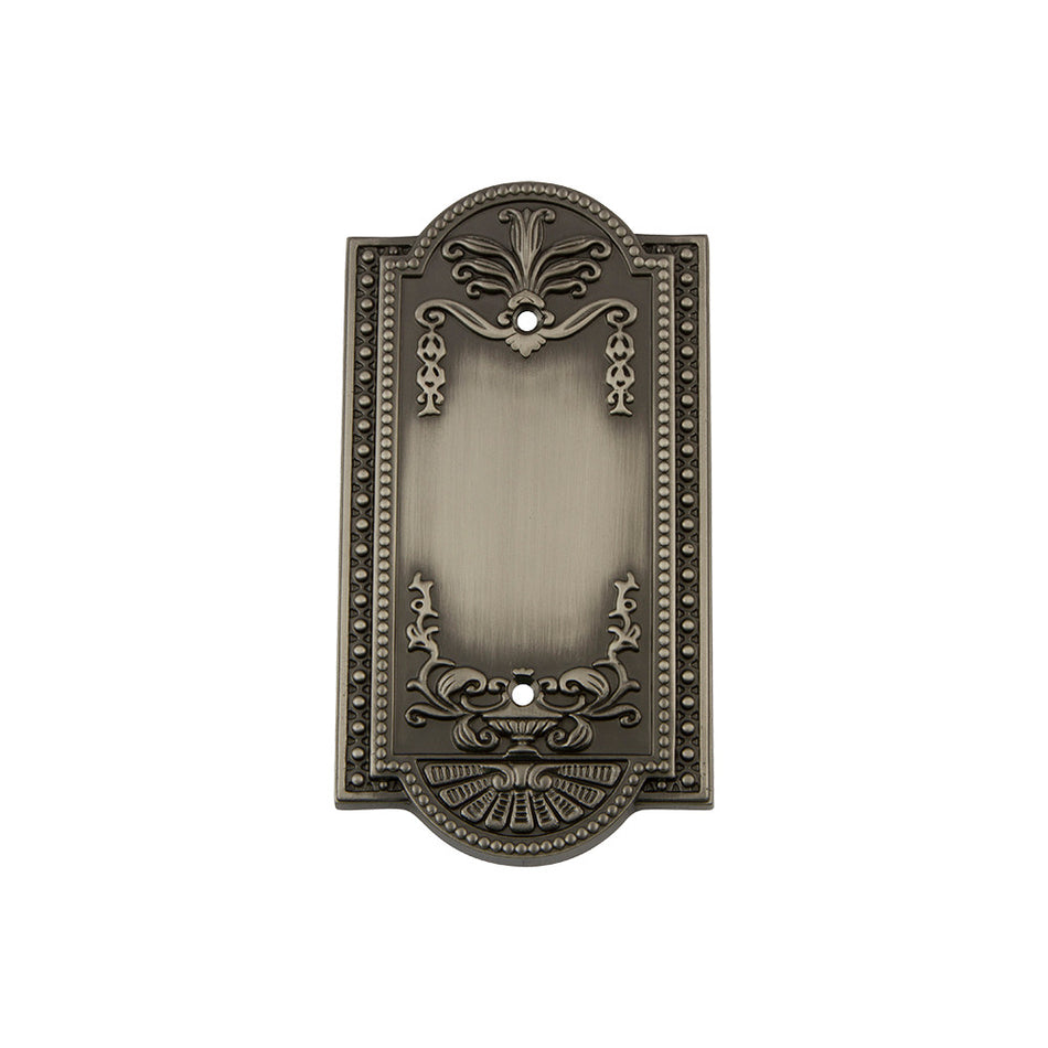 Nostalgic Warehouse 719793: Meadows Single Blank Switchplate - Antique Pewter