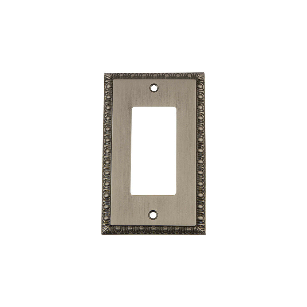 Nostalgic Warehouse 719833: Egg & Dart Single Rocker Switchplate - Antique Pewter