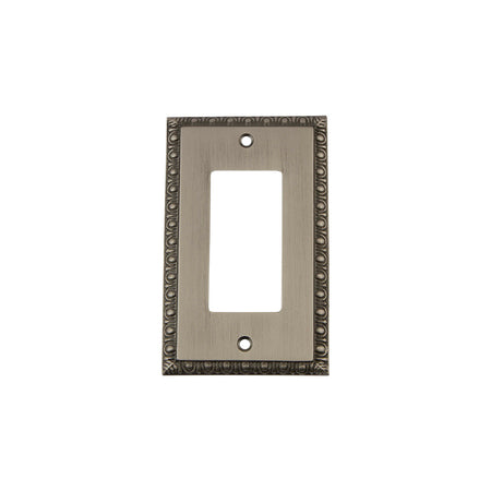 Nostalgic Warehouse 719833: Egg & Dart Single Rocker Switchplate - Antique Pewter