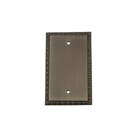 Nostalgic Warehouse 719841: Egg & Dart Single Blank Switchplate - Antique Pewter