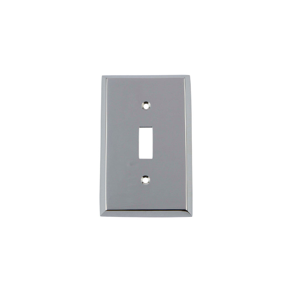 Nostalgic Warehouse 719842: New York Single Toggle Switchplate - Bright Chrome