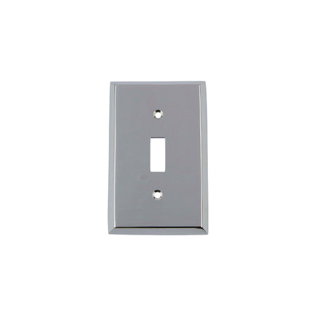 Nostalgic Warehouse 719842: New York Single Toggle Switchplate - Bright Chrome