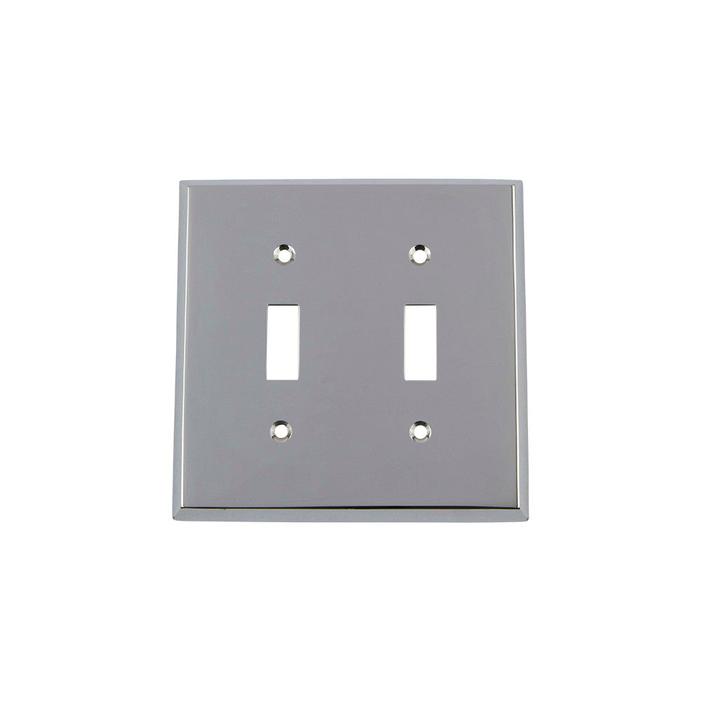 Nostalgic Warehouse 719843: New York Double Toggle Switchplate - Bright Chrome