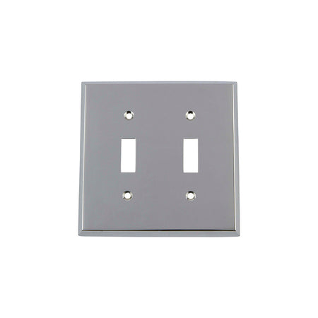Nostalgic Warehouse 719843: New York Double Toggle Switchplate - Bright Chrome