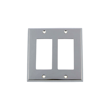 Nostalgic Warehouse 719846: New York Double Rocker Switchplate - Bright Chrome