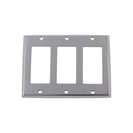 Nostalgic Warehouse 719847: New York Triple Rocker Switchplate - Bright Chrome