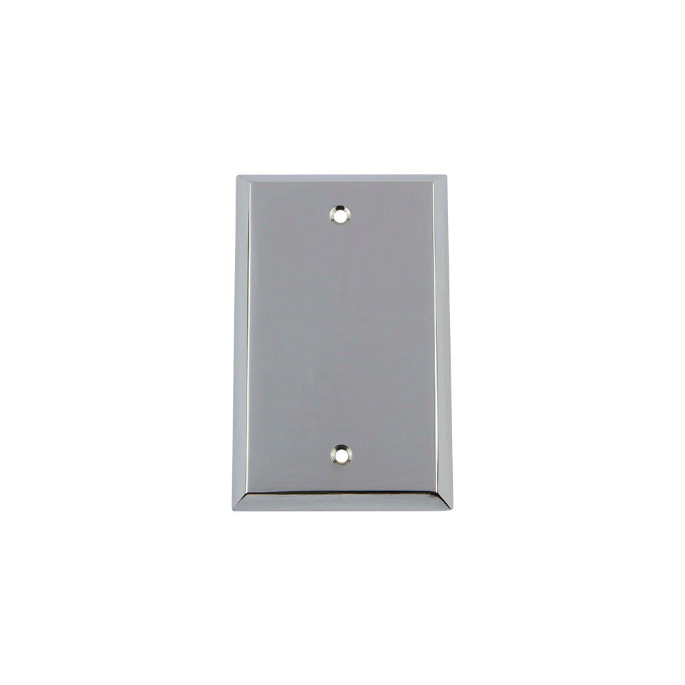 Nostalgic Warehouse 719853: New York Single Blank Switchplate - Bright Chrome