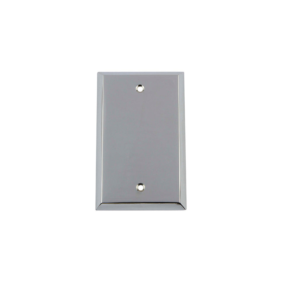 Nostalgic Warehouse 719853: New York Single Blank Switchplate - Bright Chrome