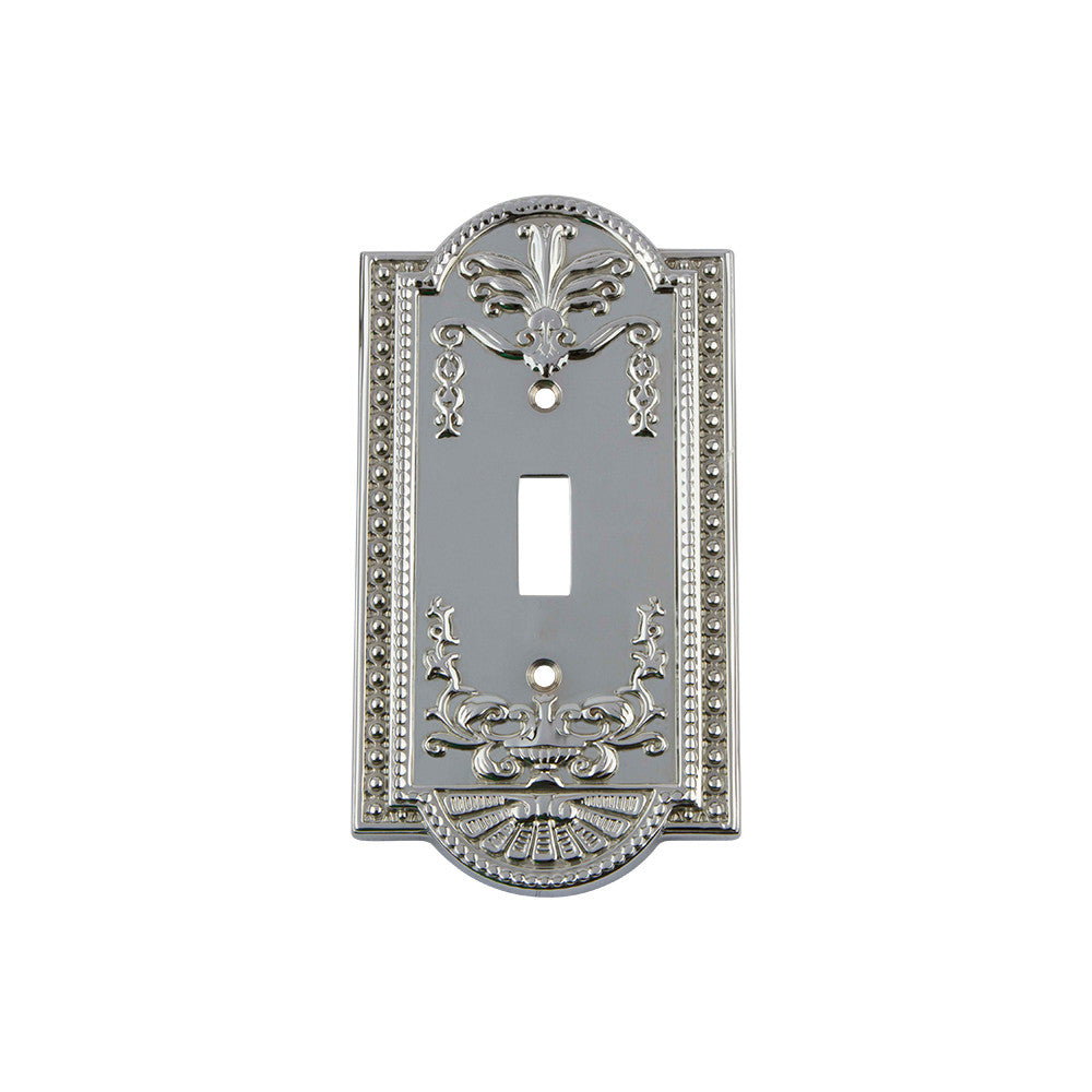 Nostalgic Warehouse 719854: Meadows Single Toggle Switchplate - Bright Chrome