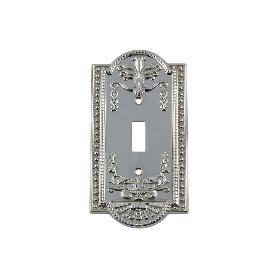 Nostalgic Warehouse 719854: Meadows Single Toggle Switchplate - Bright Chrome