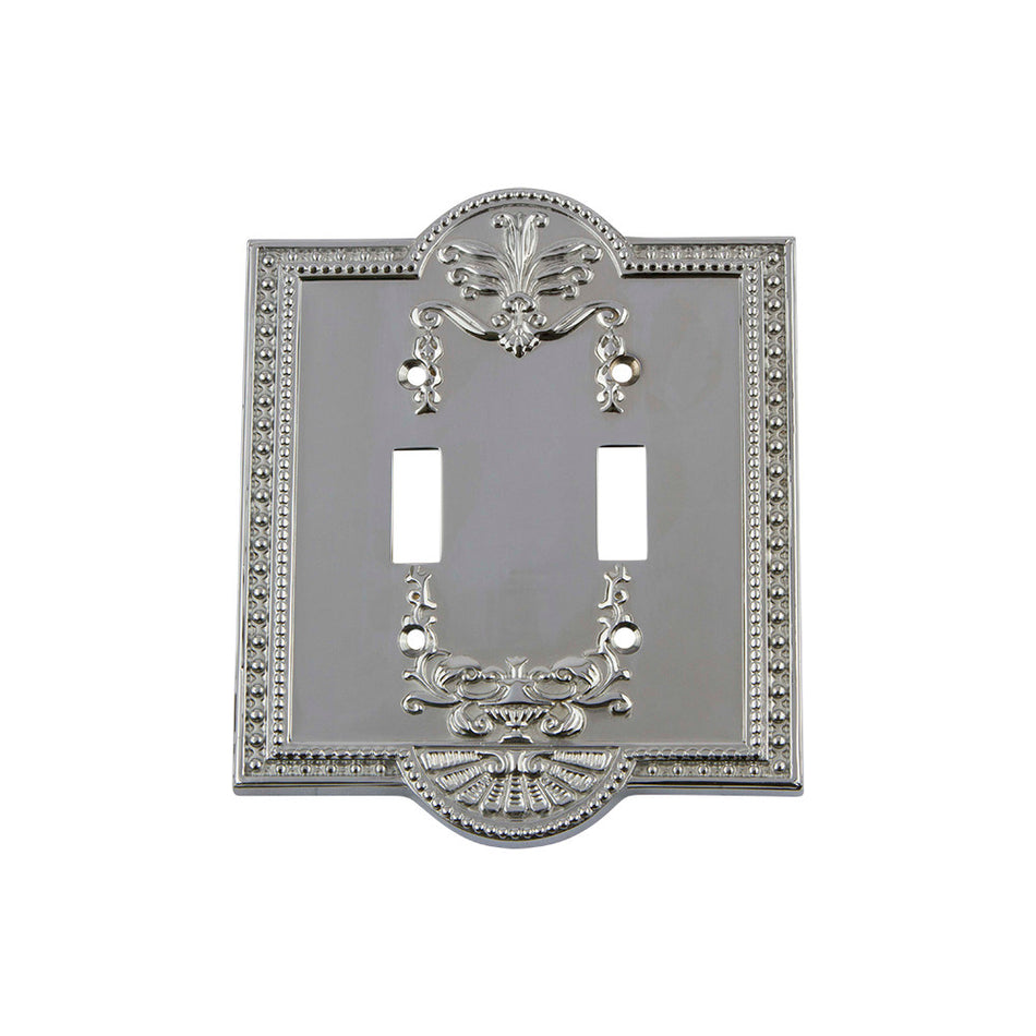 Nostalgic Warehouse 719855: Meadows Double Toggle Switchplate - Bright Chrome