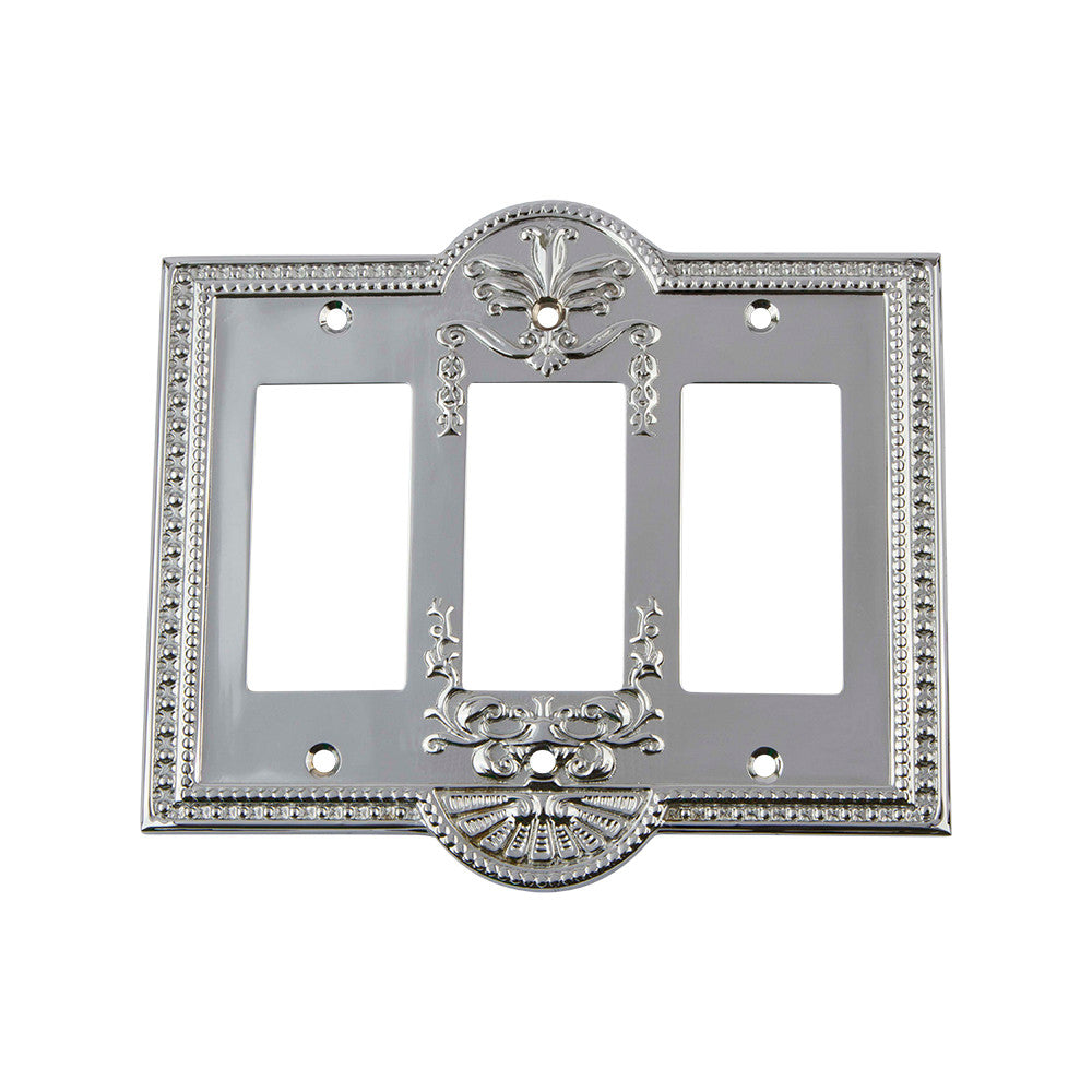 Nostalgic Warehouse 719859: Meadows Triple Rocker Switchplate - Bright Chrome