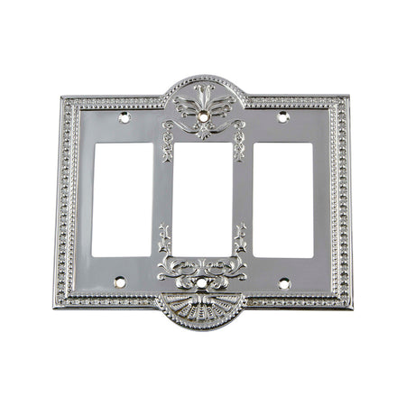 Nostalgic Warehouse 719859: Meadows Triple Rocker Switchplate - Bright Chrome