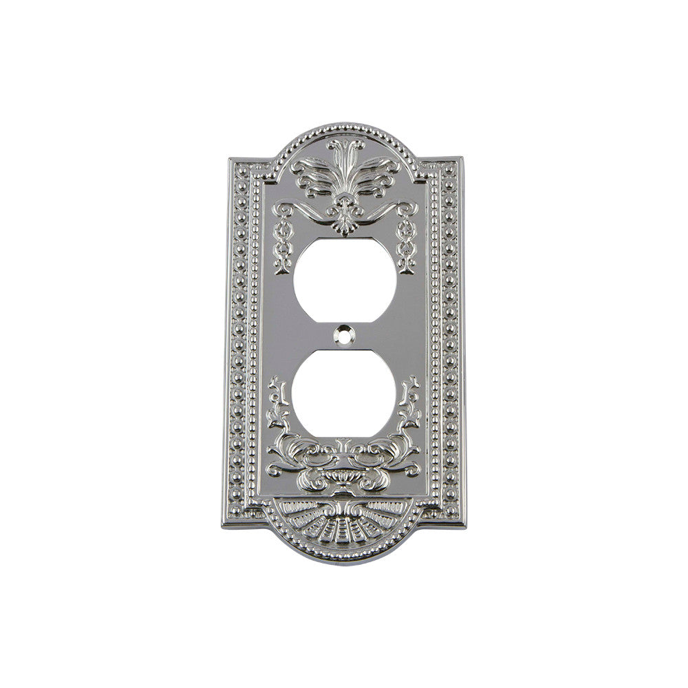 Nostalgic Warehouse 719860: Meadows Single Duplex Switchplate - Bright Chrome