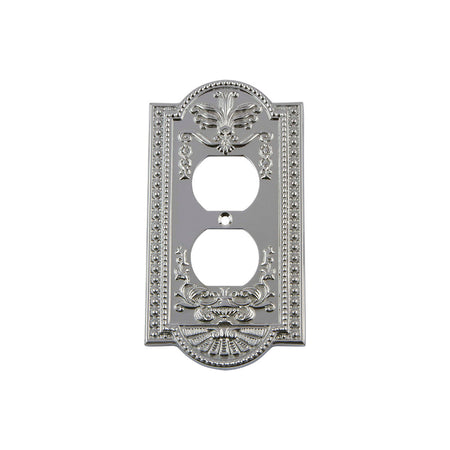 Nostalgic Warehouse 719860: Meadows Single Duplex Switchplate - Bright Chrome