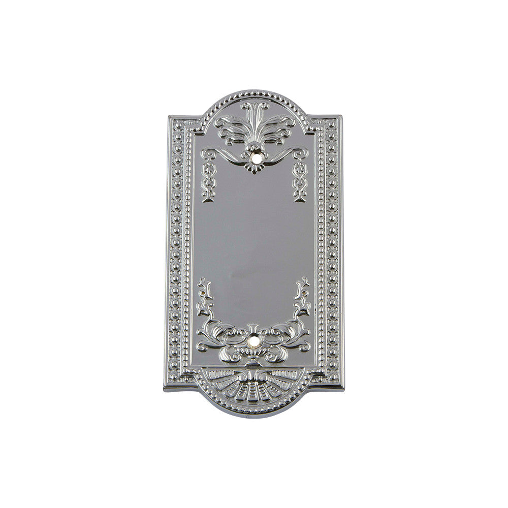 Nostalgic Warehouse 719865: Meadows Single Blank Switchplate - Bright Chrome