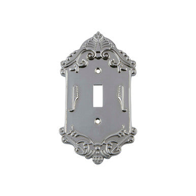 Nostalgic 719866: Victorian Single Toggle Switchplate - Bright Chrome