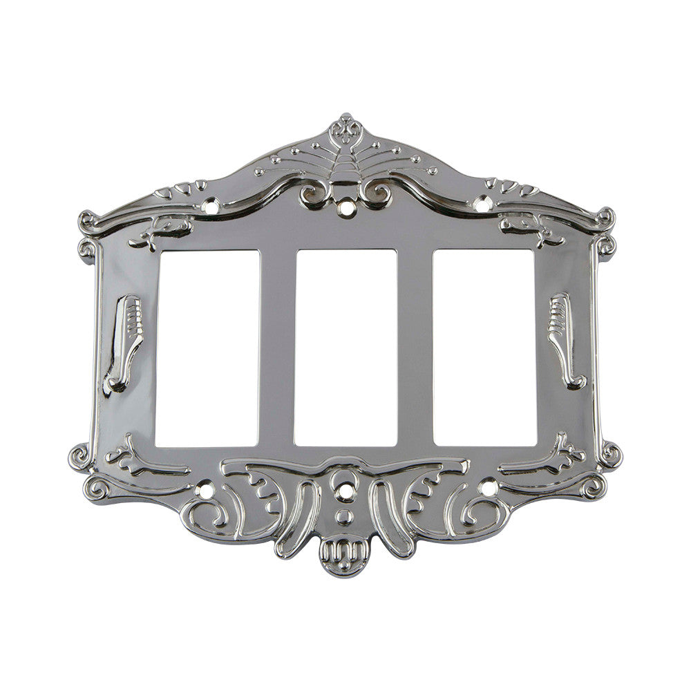 Nostalgic Warehouse 719871: Victorian Triple Rocker Switchplate - Bright Chrome