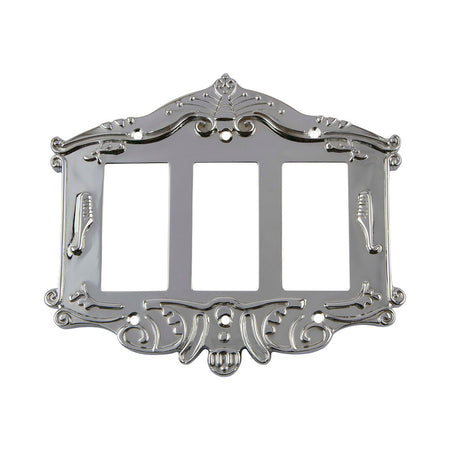 Nostalgic Warehouse 719871: Victorian Triple Rocker Switchplate - Bright Chrome