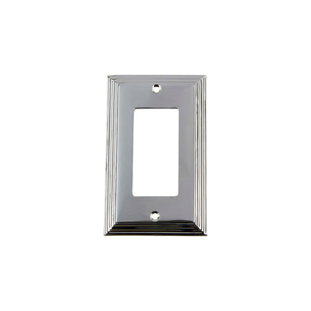 Nostalgic Warehouse 719881: Deco Single Rocker Switchplate - Bright Chrome