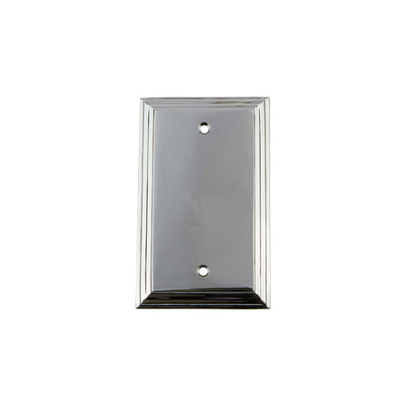 Nostalgic Warehouse 719889: Deco Single Blank Switchplate - Bright Chrome