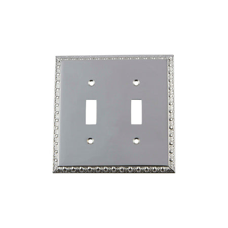 Nostalgic Warehouse 719903: Egg & Dart Double Toggle Switchplate - Bright Chrome