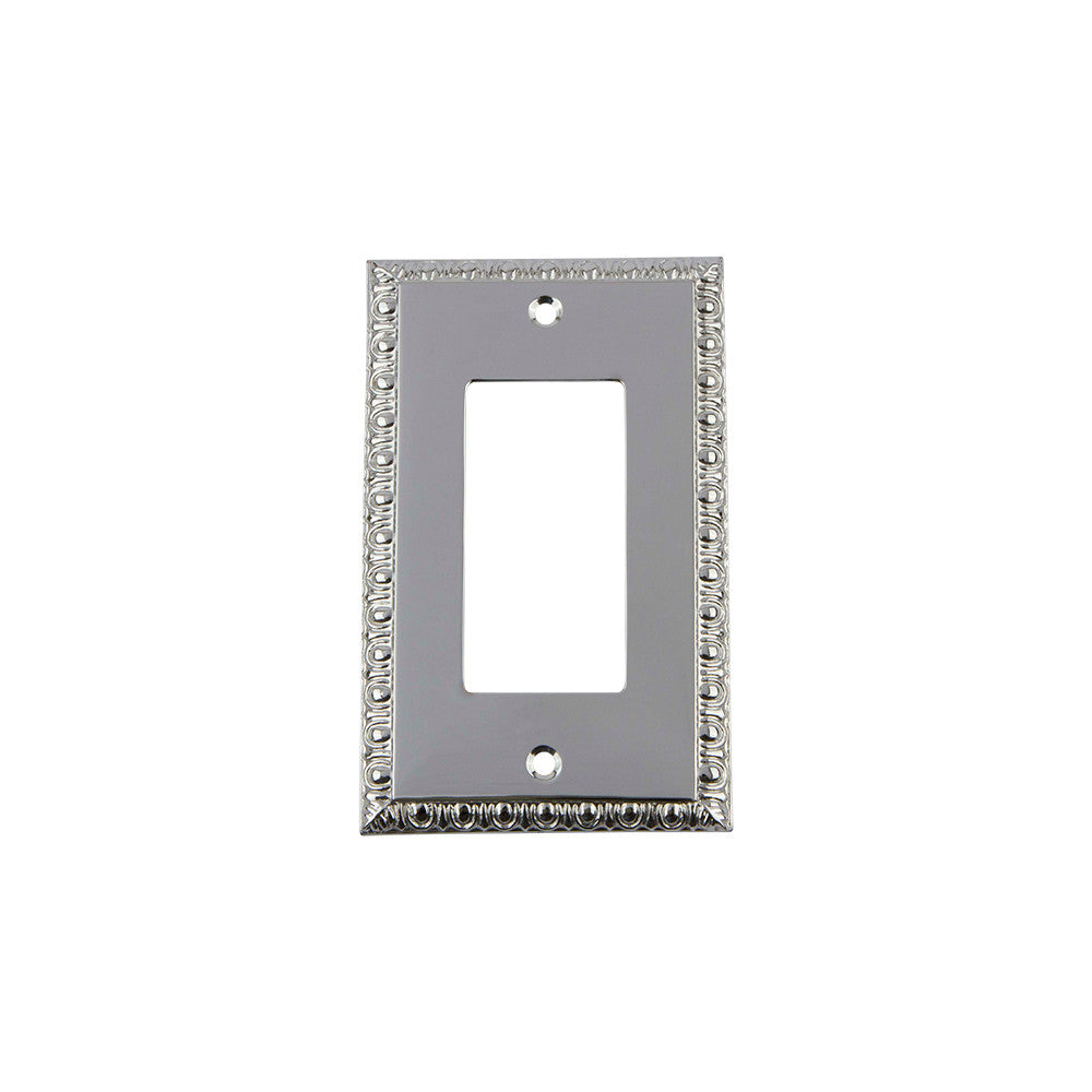 Nostalgic Warehouse 719905: Egg & Dart Single Rocker Switchplate - Bright Chrome