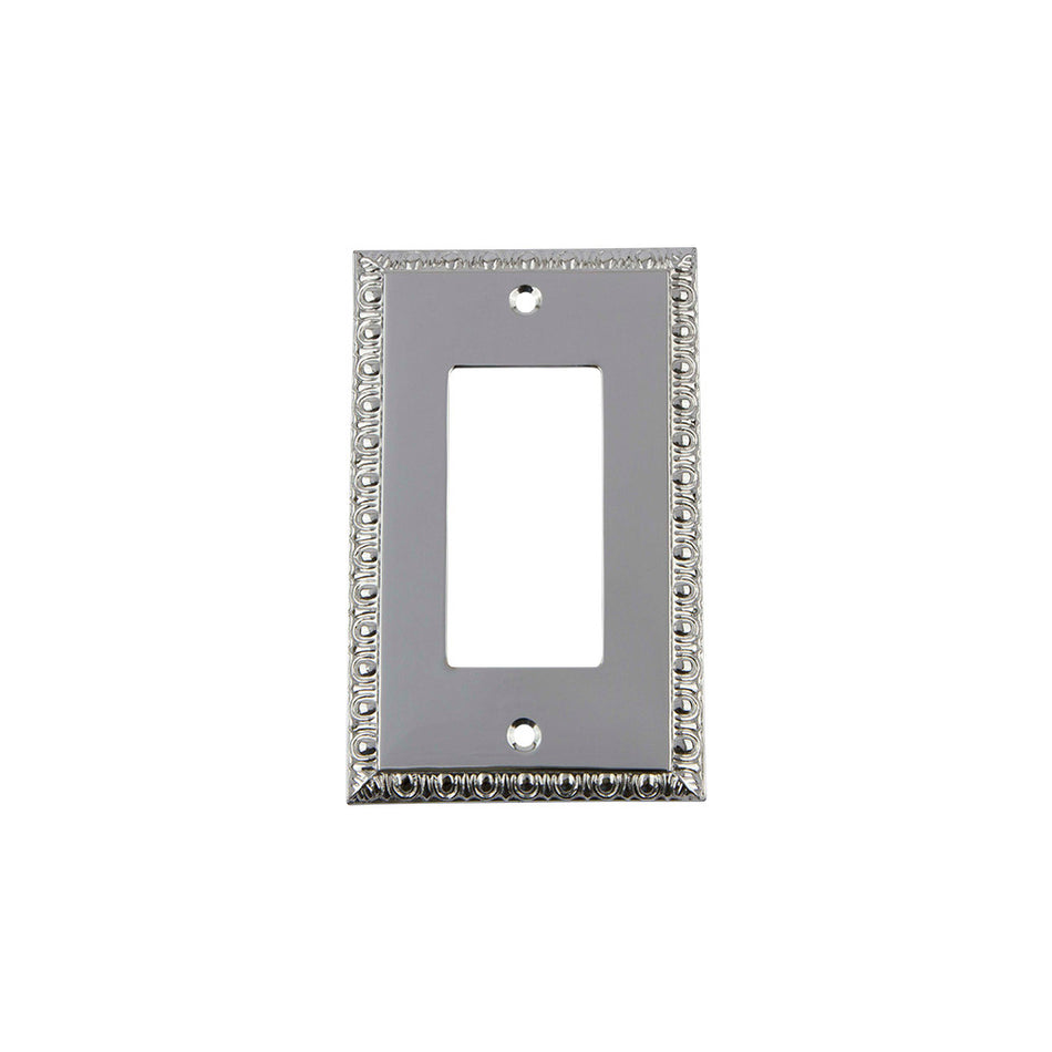 Nostalgic Warehouse 719905: Egg & Dart Single Rocker Switchplate - Bright Chrome
