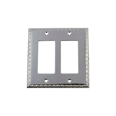 Nostalgic Warehouse 719906: Egg & Dart Double Rocker Switchplate - Bright Chrome