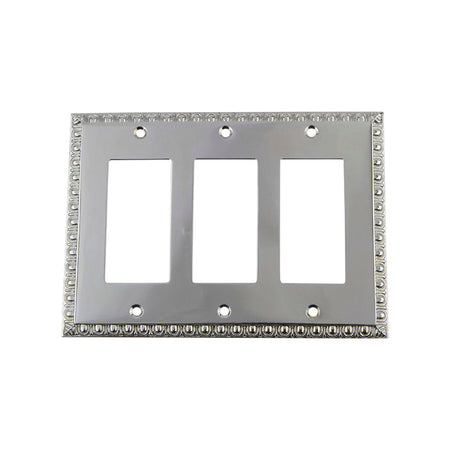 Nostalgic Warehouse 719907: Egg & Dart Triple Rocker Switchplate - Bright Chrome