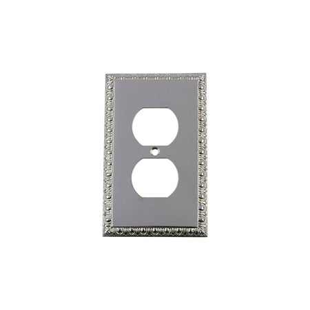 Nostalgic Warehouse 719908: Egg & Dart Single Duplex Switchplate - Bright Chrome