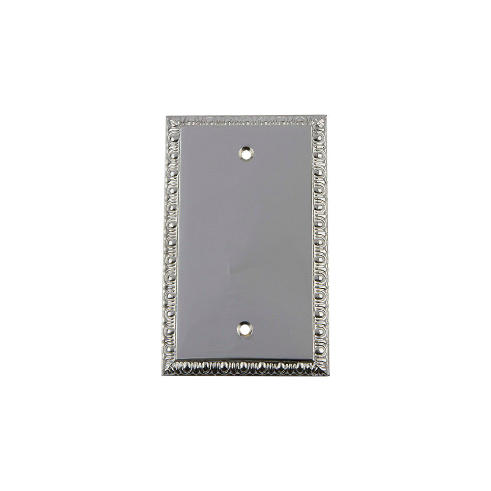 Nostalgic Warehouse 719913: Egg & Dart Single Blank Switchplate - Bright Chrome