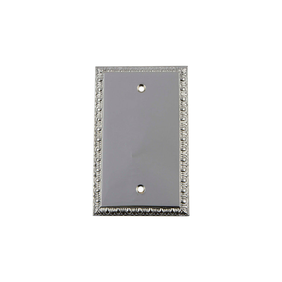 Nostalgic Warehouse 719913: Egg & Dart Single Blank Switchplate - Bright Chrome