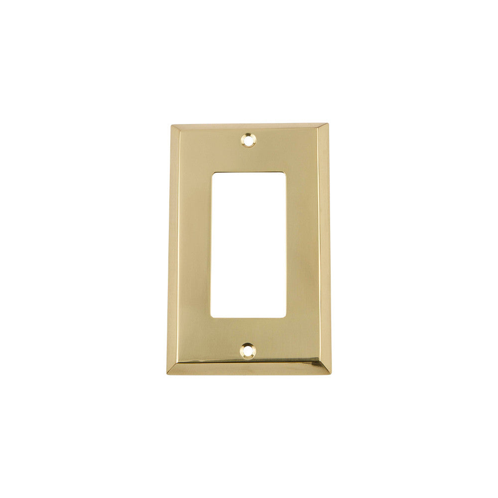 Nostalgic Warehouse 719917: New York Single Rocker Switchplate - Polished Brass