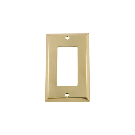 Nostalgic Warehouse 719917: New York Single Rocker Switchplate - Polished Brass