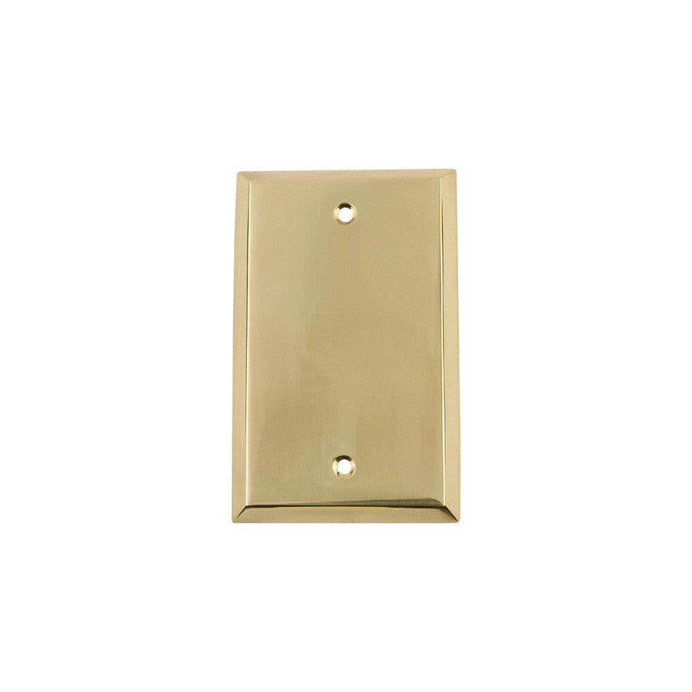 Nostalgic Warehouse 719925: New York Single Blank Switchplate - Polished Brass