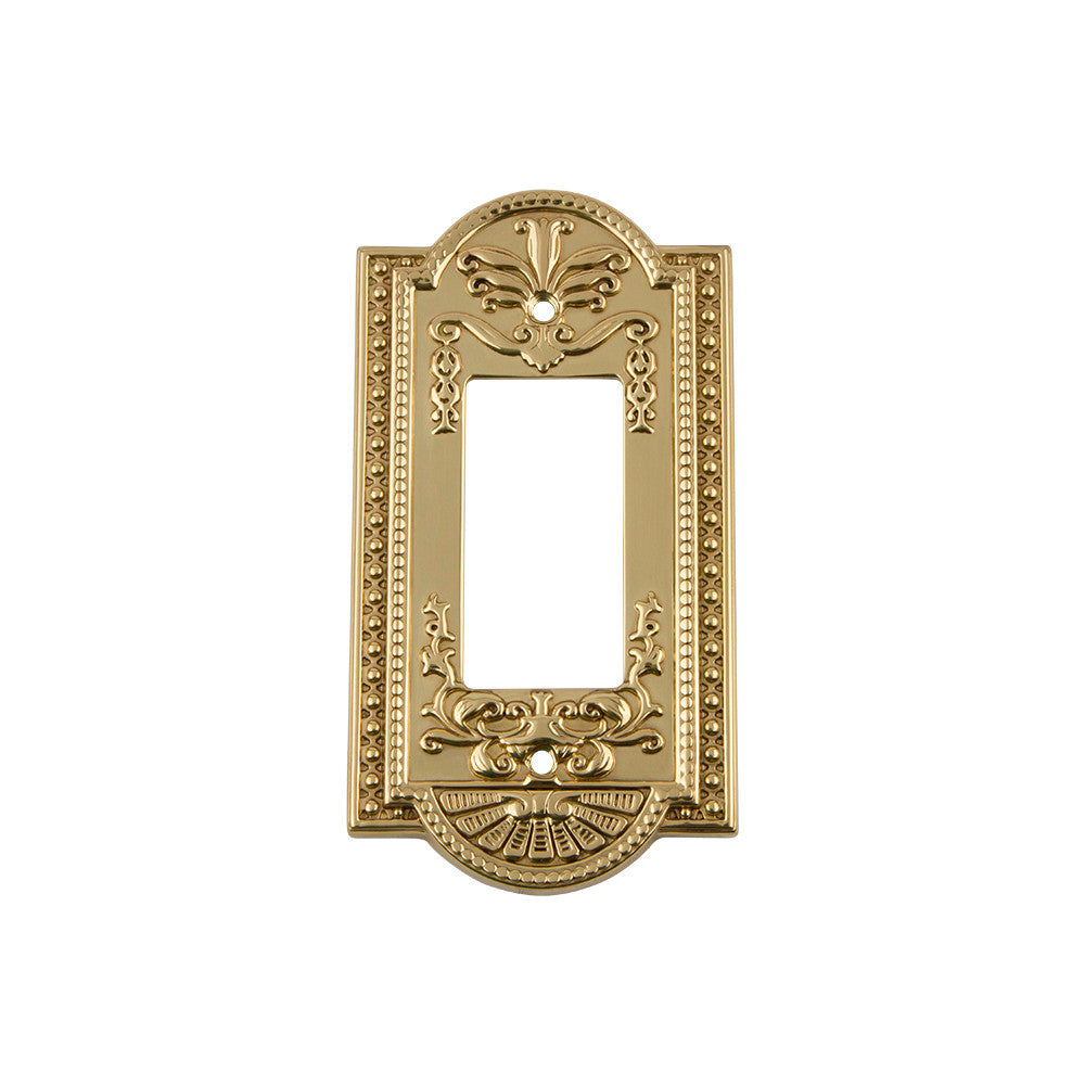 Nostalgic Warehouse 719929: Meadows Single Rocker Switchplate - Polished Brass