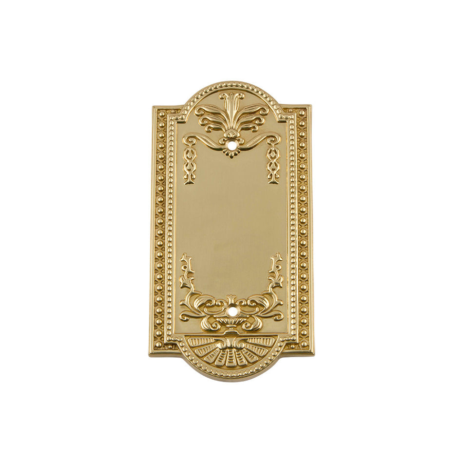 Nostalgic Warehouse 719937: Meadows Single Blank Switchplate - Polished Brass