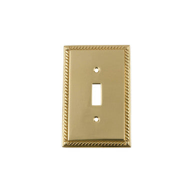 Nostalgic 719962: Rope Single Toggle Switchplate - Polished Brass
