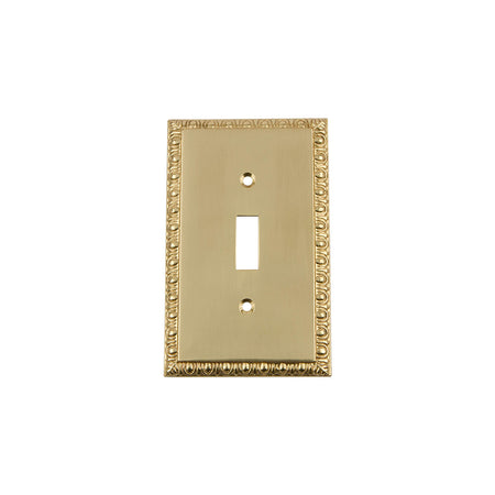 Nostalgic Warehouse 719974: Egg & Dart Single Toggle Switchplate - Polished Brass